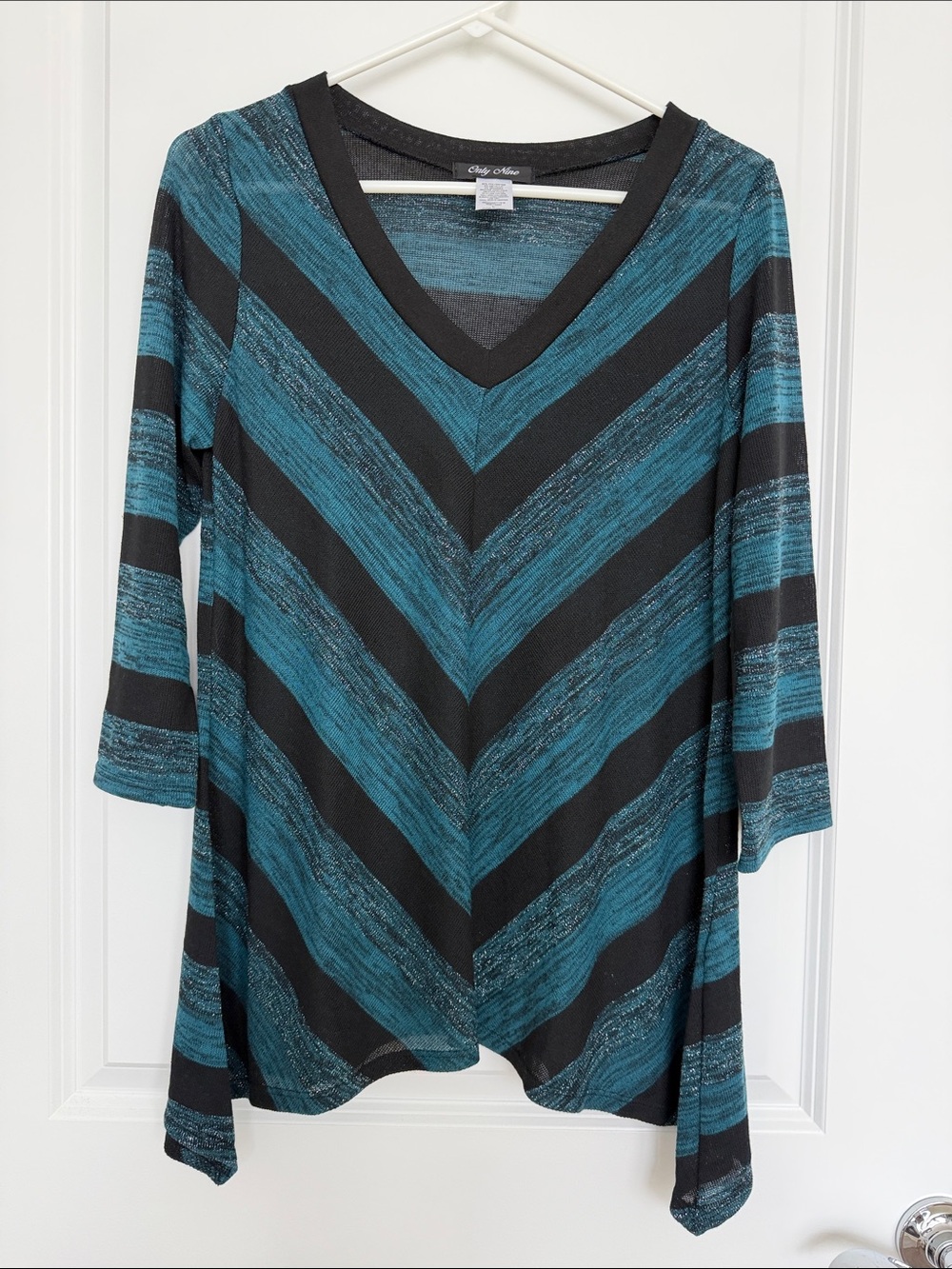 V-Neck Chevron Stripe Tunic Top